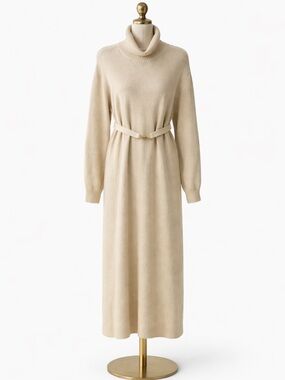 & Other Stories Paris Atelier Cream,turtleneck Maxi Sweater Dress. Size- L